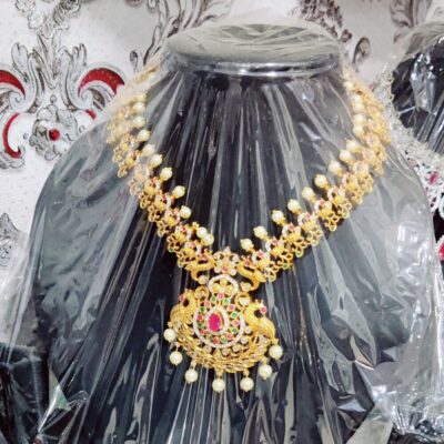 Gold Imitation Jewellery with White Pearl Drops