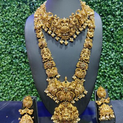 Gold Imitation Jewellery with Lakshmi maa Pendant