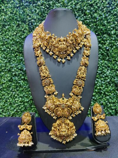 Gold Imitation Jewellery with Lakshmi maa Pendant