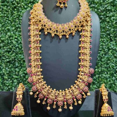 Gold Imitation with Red stones Jewellery