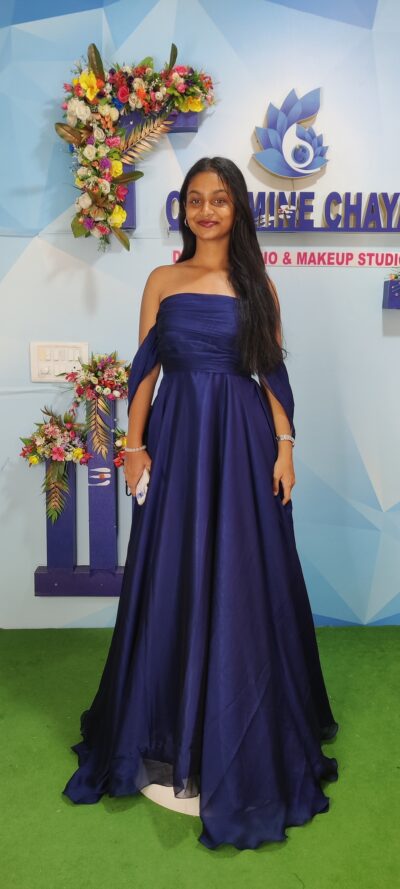 Blue Off Shoulder Gown - Image 2