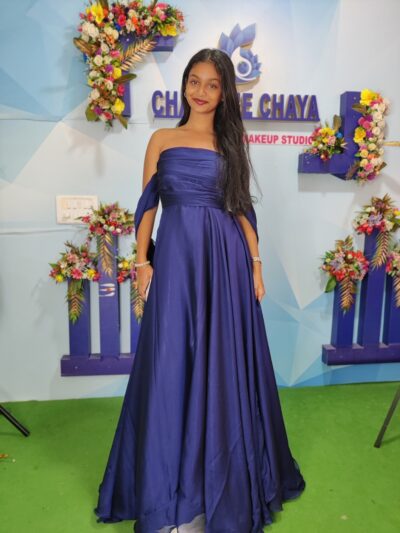 Blue Off Shoulder Gown