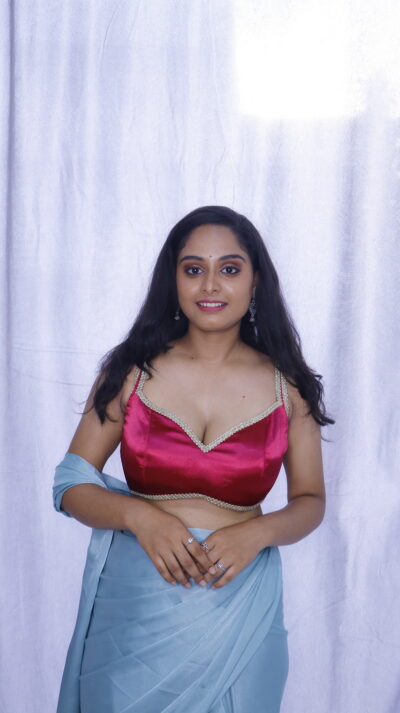 Buy Designer Satin Blouse with Broad NECLINE, Sweatheart Neck, LACE NECKLINED, and Back Neck Hook