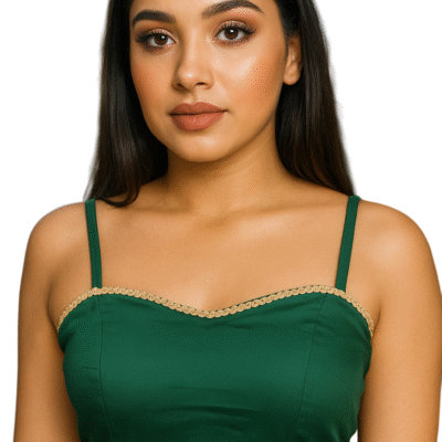 BUY CHARMINE CHAYA Satin Shoulder Strap Designer Ready Made Kantara Blouse