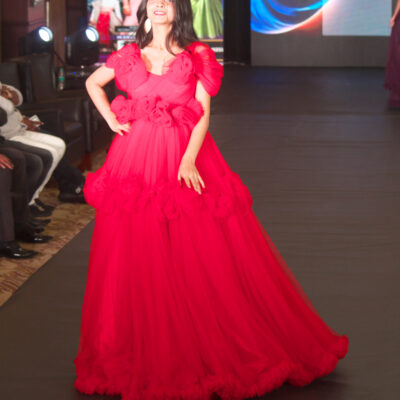 BUY RED Netted Rose Elegant Gown