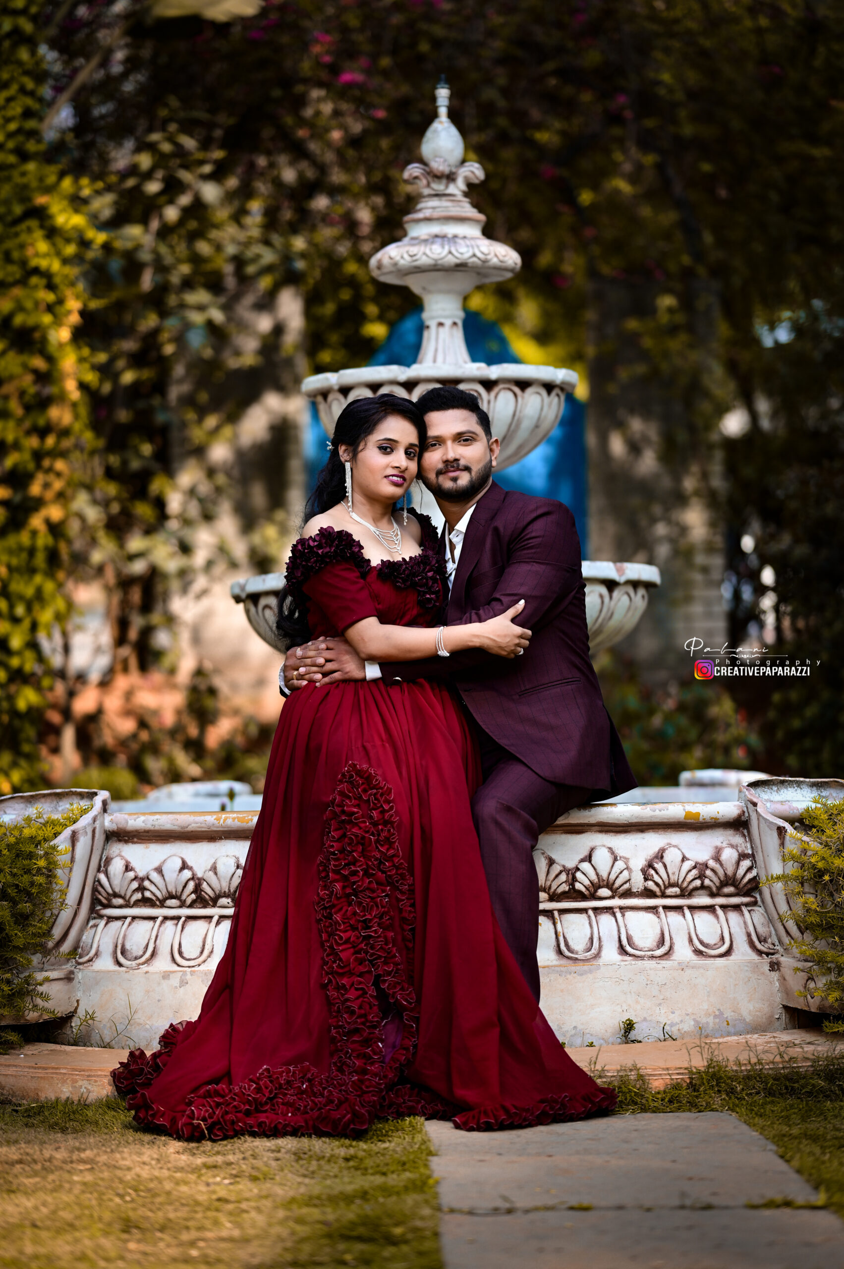 BUY Marron Georgette Tail Gown - Image 4