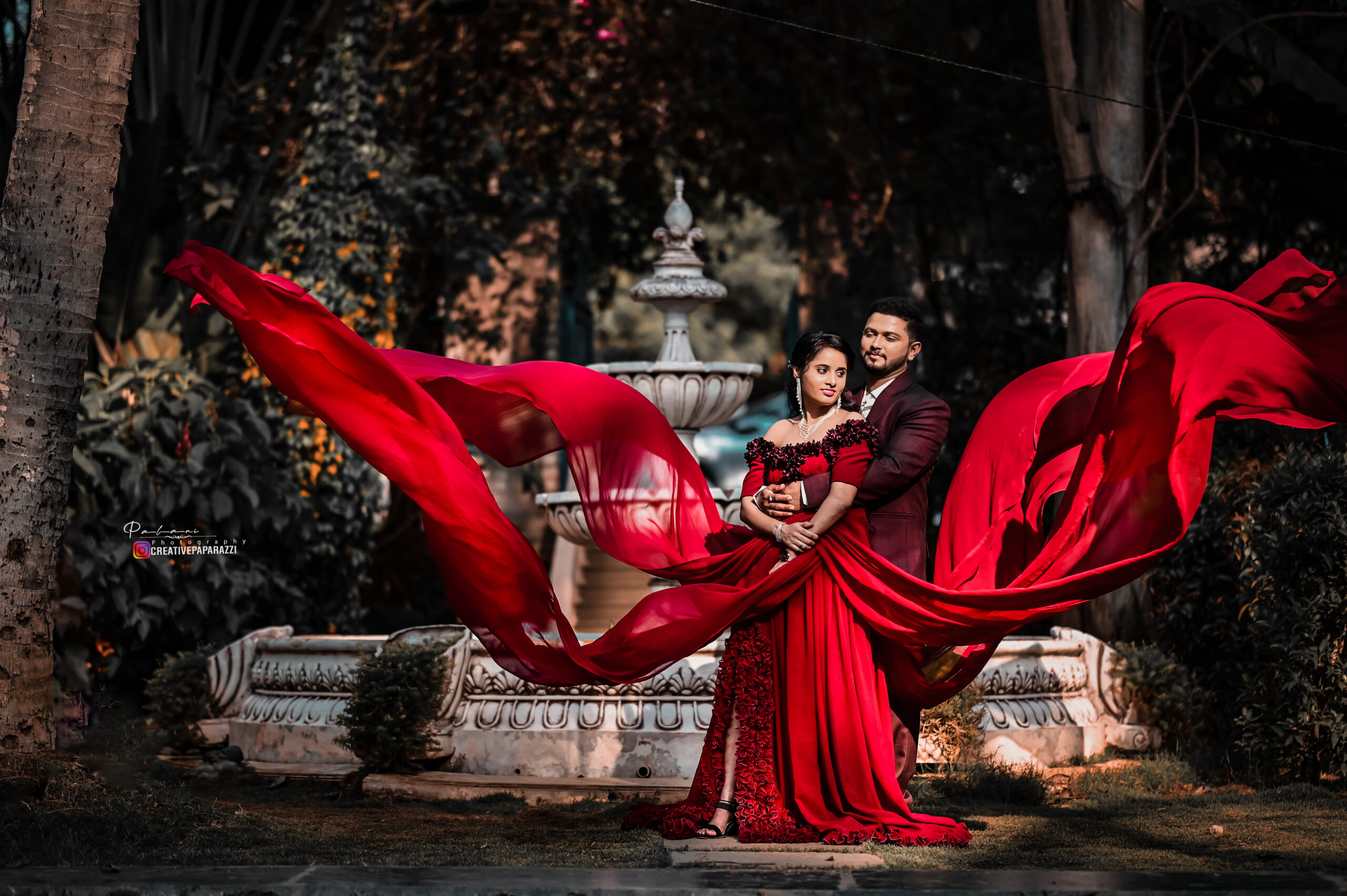 BUY Marron Georgette Tail Gown - Image 2