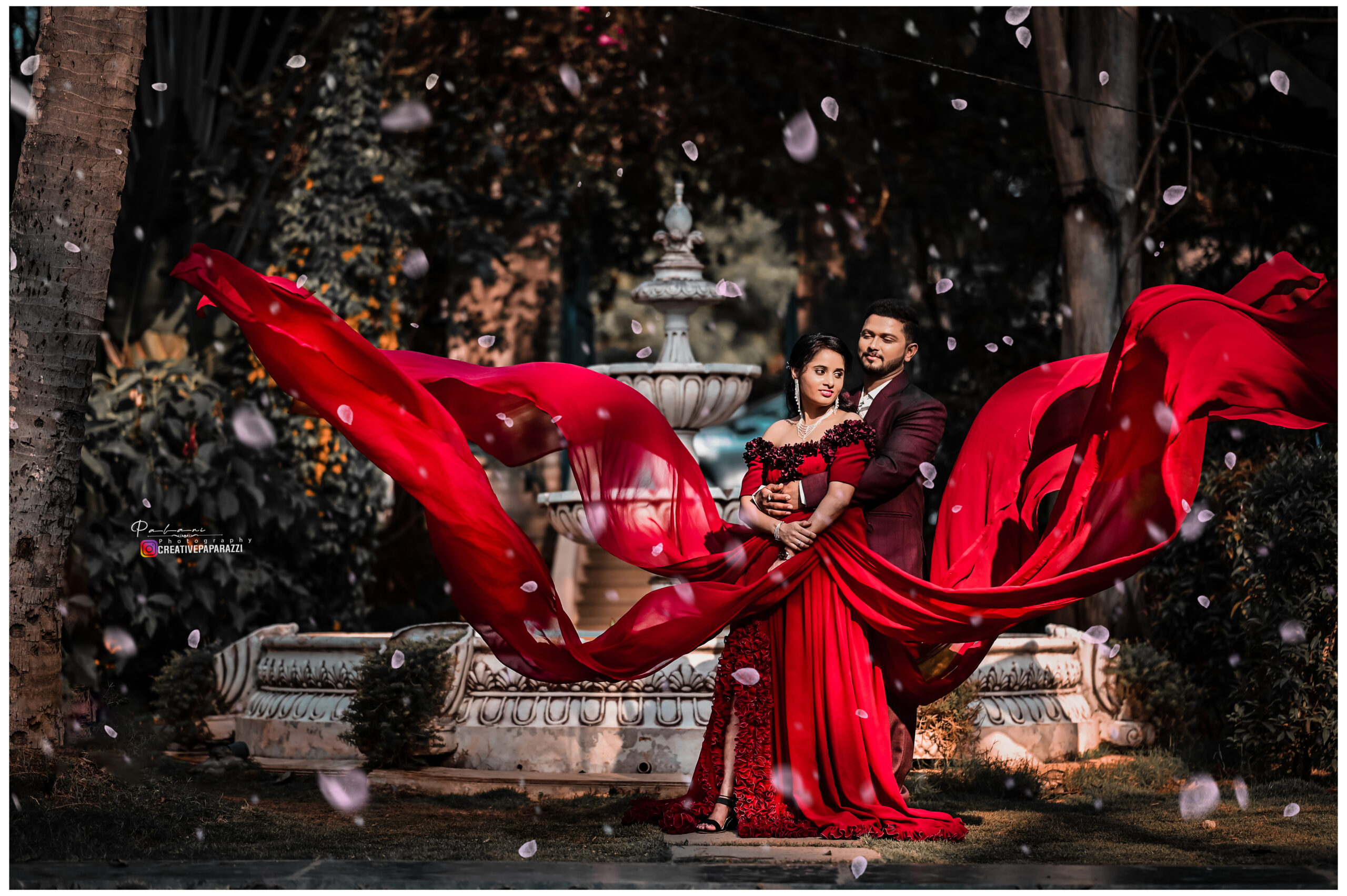 BUY Marron Georgette Tail Gown